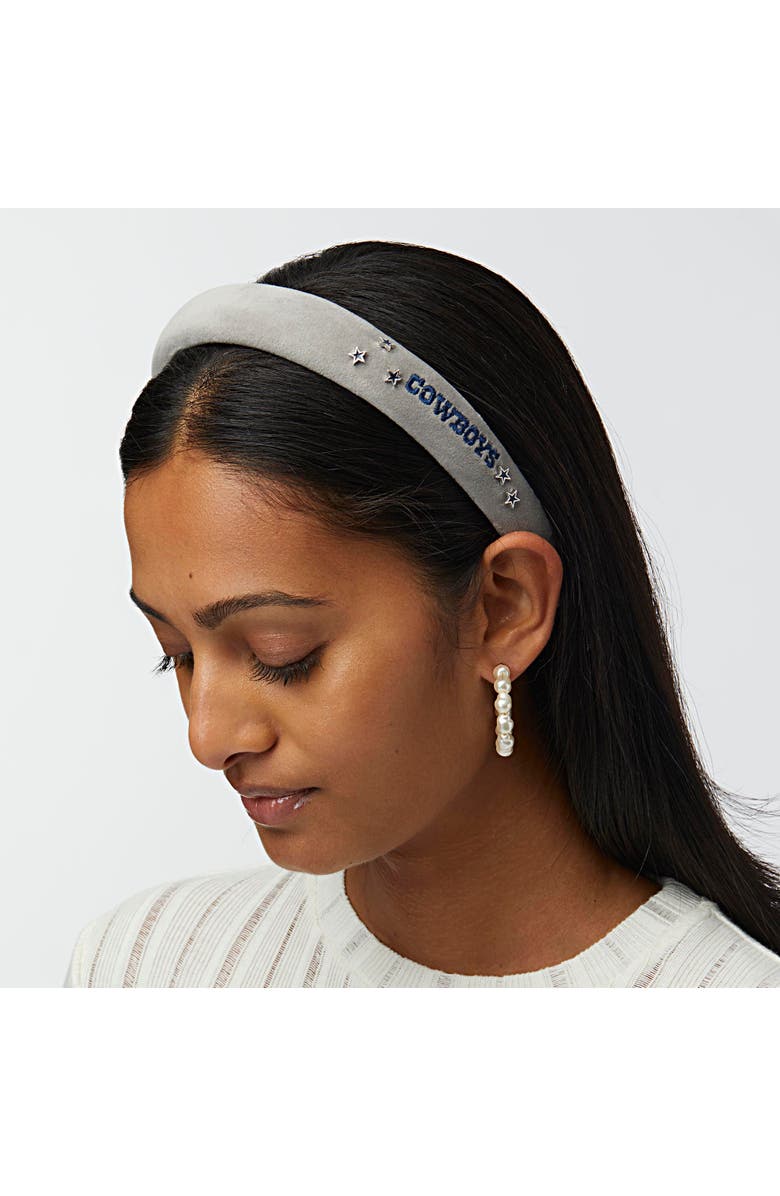 Lele Sadoughi Dallas Cowboys Charlotte Headband, Alternate, color, Grey 020