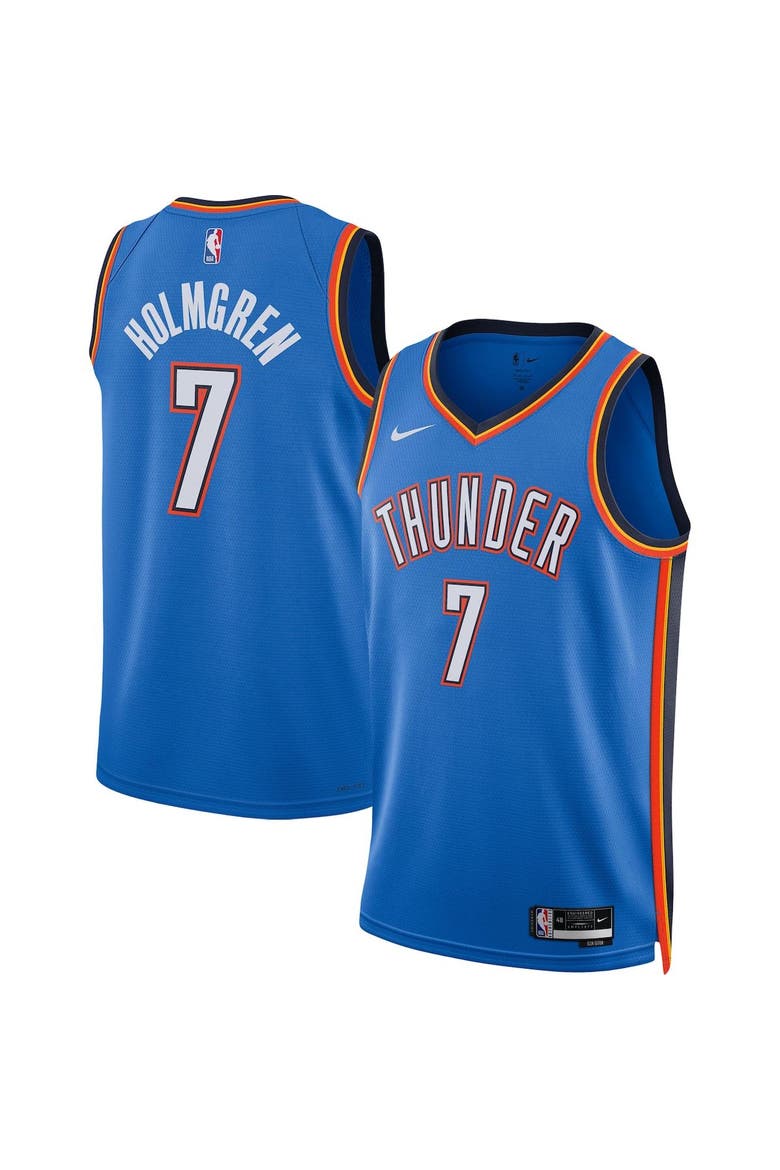 Unisex Nike Chet Holmgren Oklahoma City Thunder Blue 2022 NBA Draft First Round Pick Player Swingman Jersey - Icon Edition, Main, color, Blue