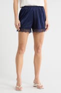 NSR Lace Trim Satin Shorts