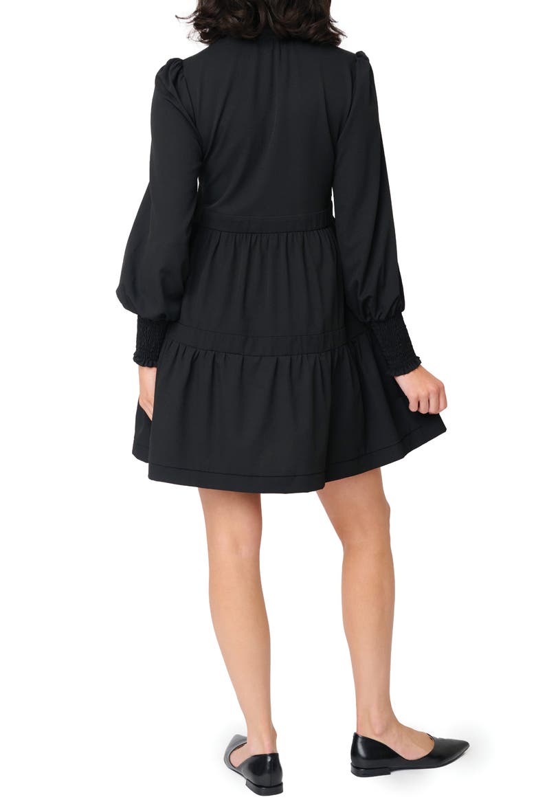 Long Sleeve Minidress, Alternate, color, BLACK