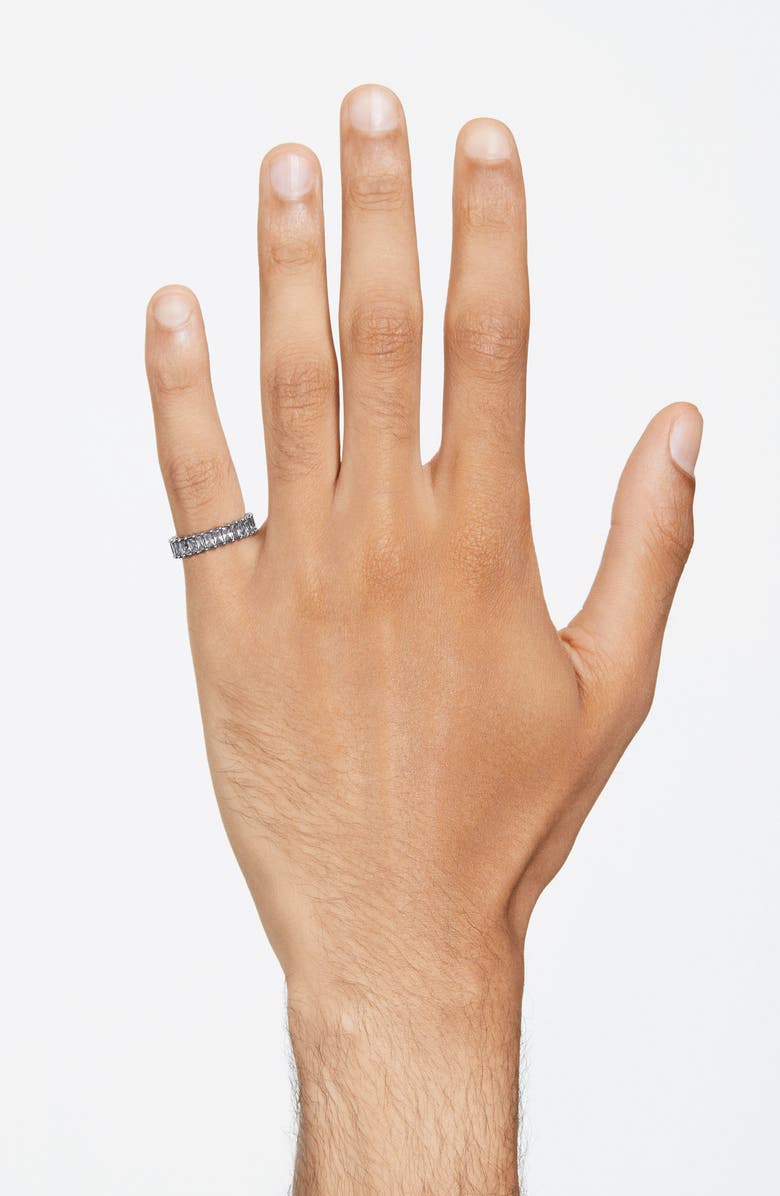 Swarovski Matrix Baguette Crystal Eternity Ring, Alternate, color, Grey