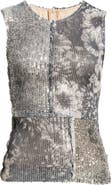Maison Margiela Sequin Floral Print Sleeveless Top