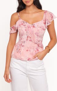 Petal & Pup Xandra Floral Ruffle Georgette Top