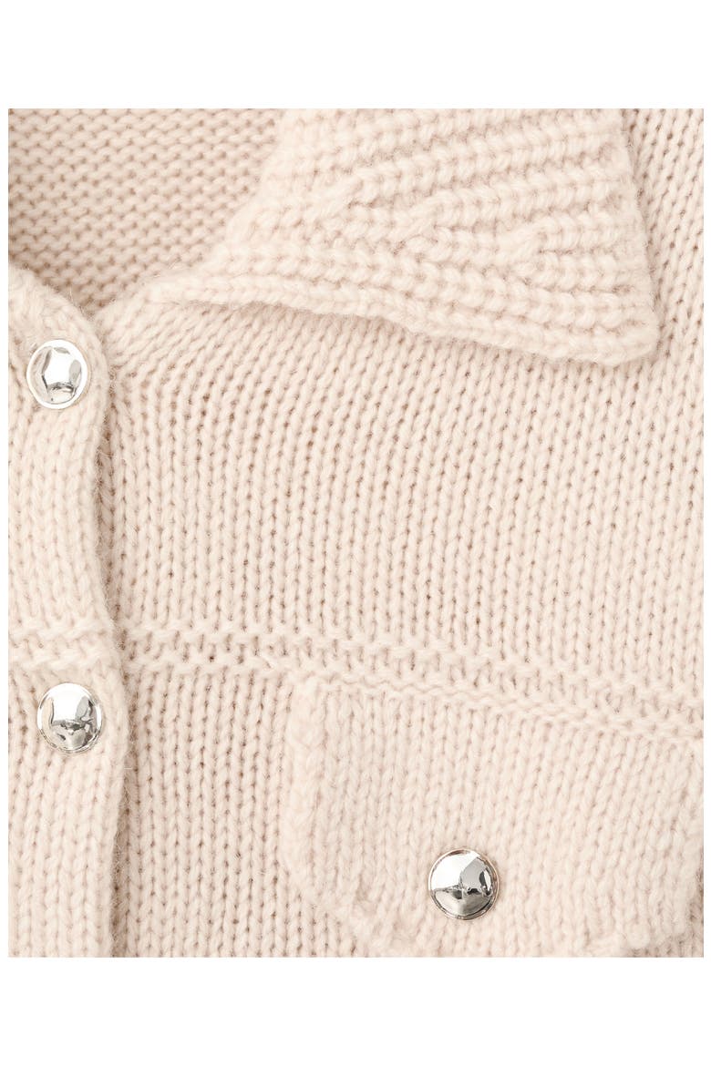 Faceted Button Cardigan, Alternate, color, SAND