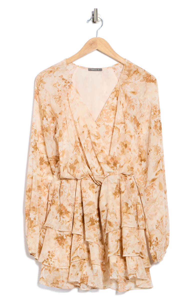 matty m. Valerie Long Sleeve Dress, Alternate, color, Petal