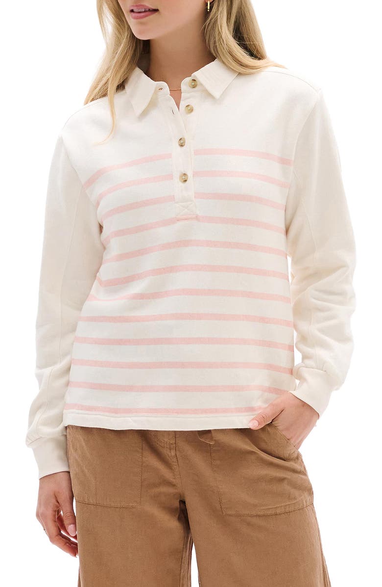 Hatley Stripe Polo Sweatshirt, Main, color, 