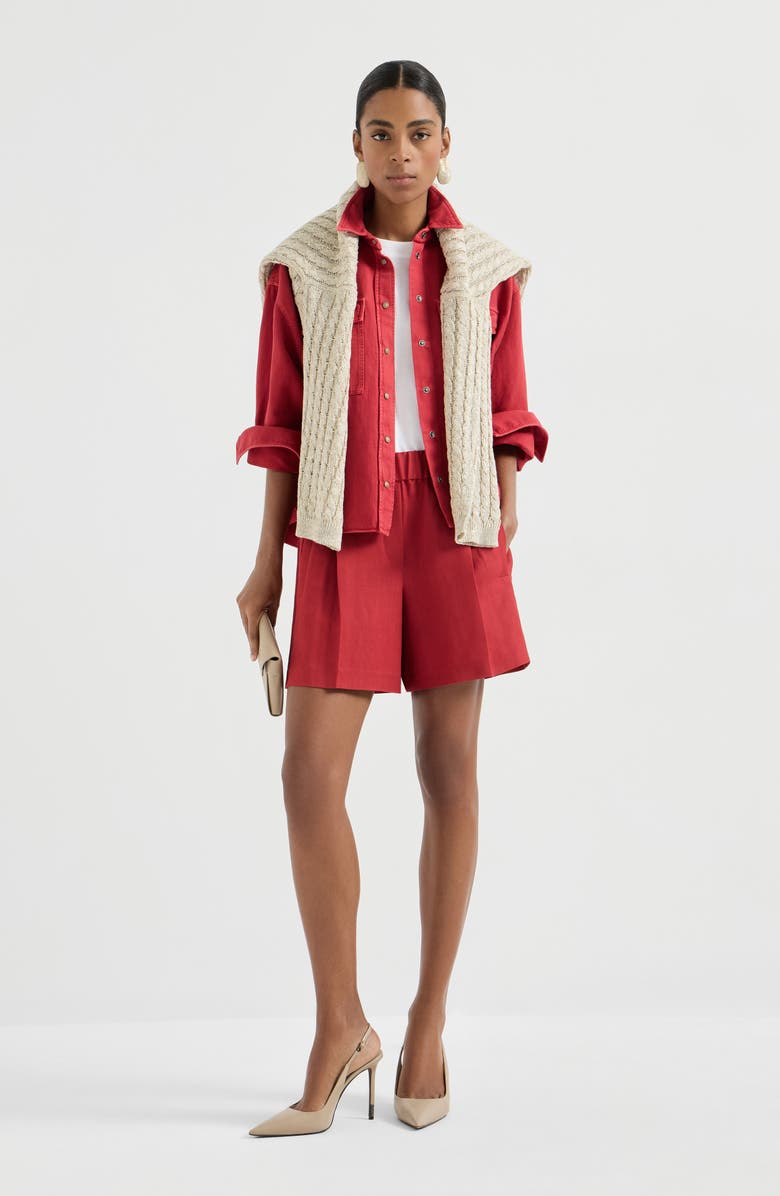 Brunello Cucinelli Garment-dyed cover shirt, Alternate, color, Red