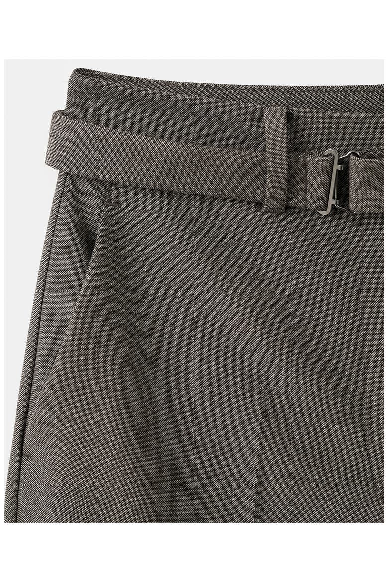 Belted Straight Leg Pants, Alternate, color, BROWN