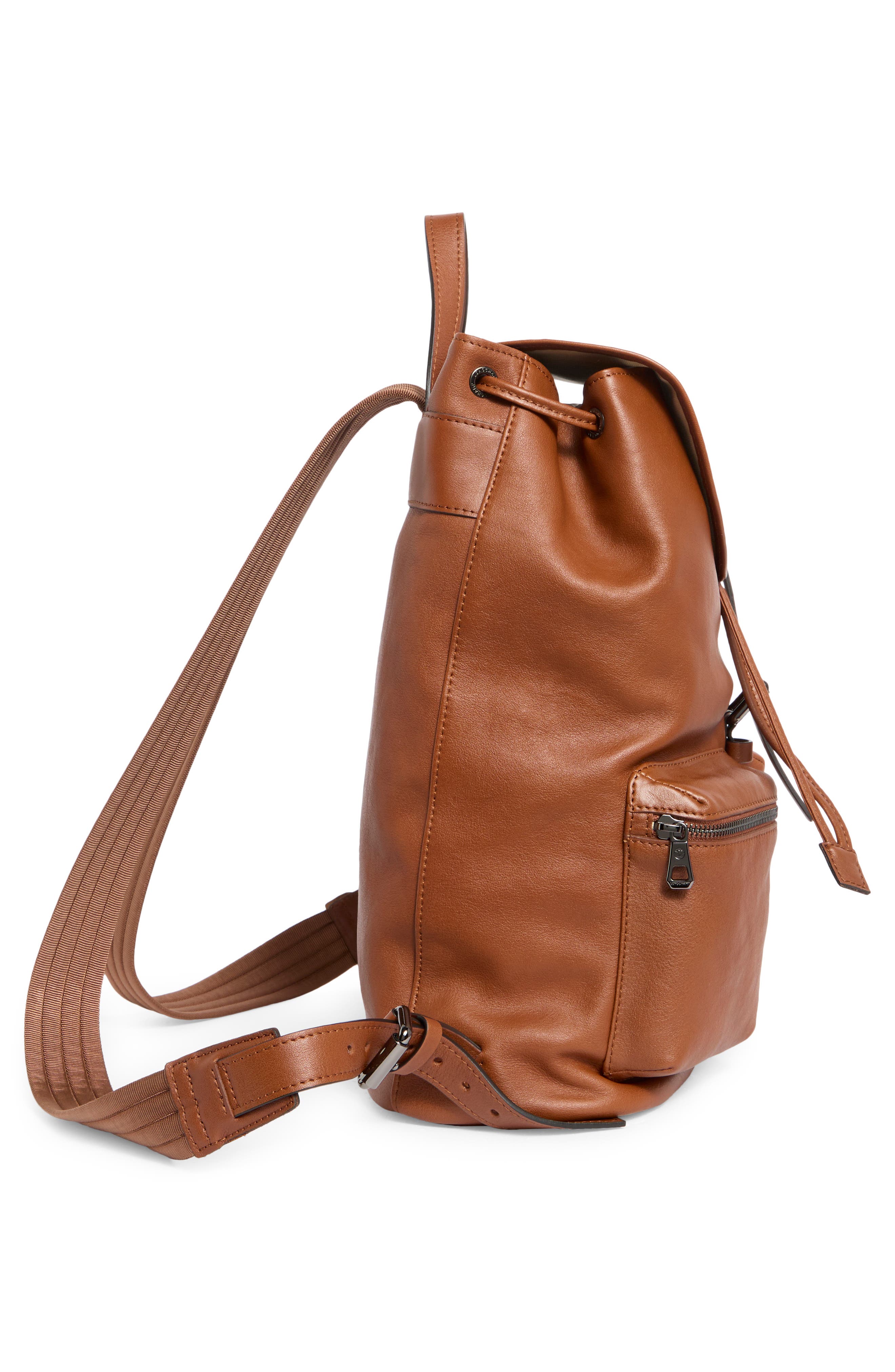 LC3D Medium Leather Backpack, Alternate, color, COGNAC