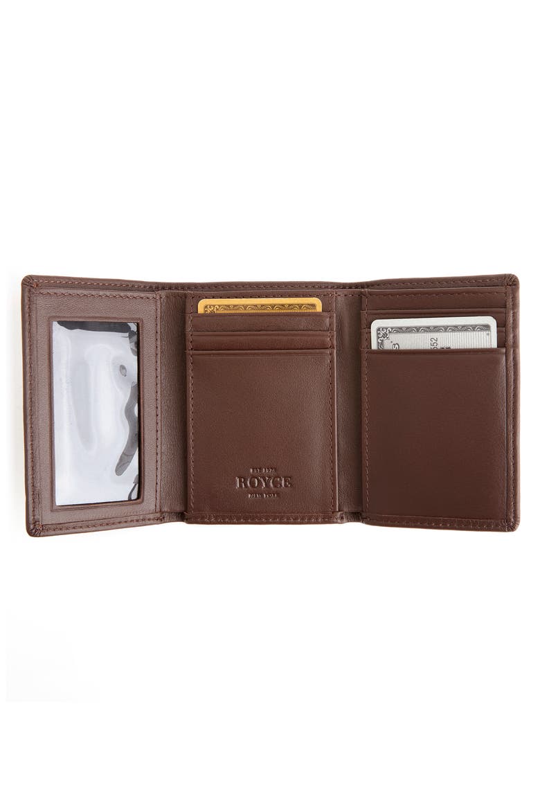Leather Trifold Wallet, Alternate, color, BROWN