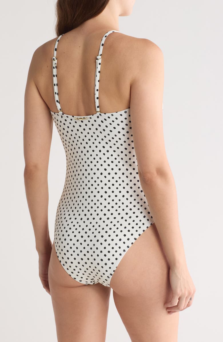 Betsey Johnson Polka Dot One-Piece Swimsuit, Alternate, color,