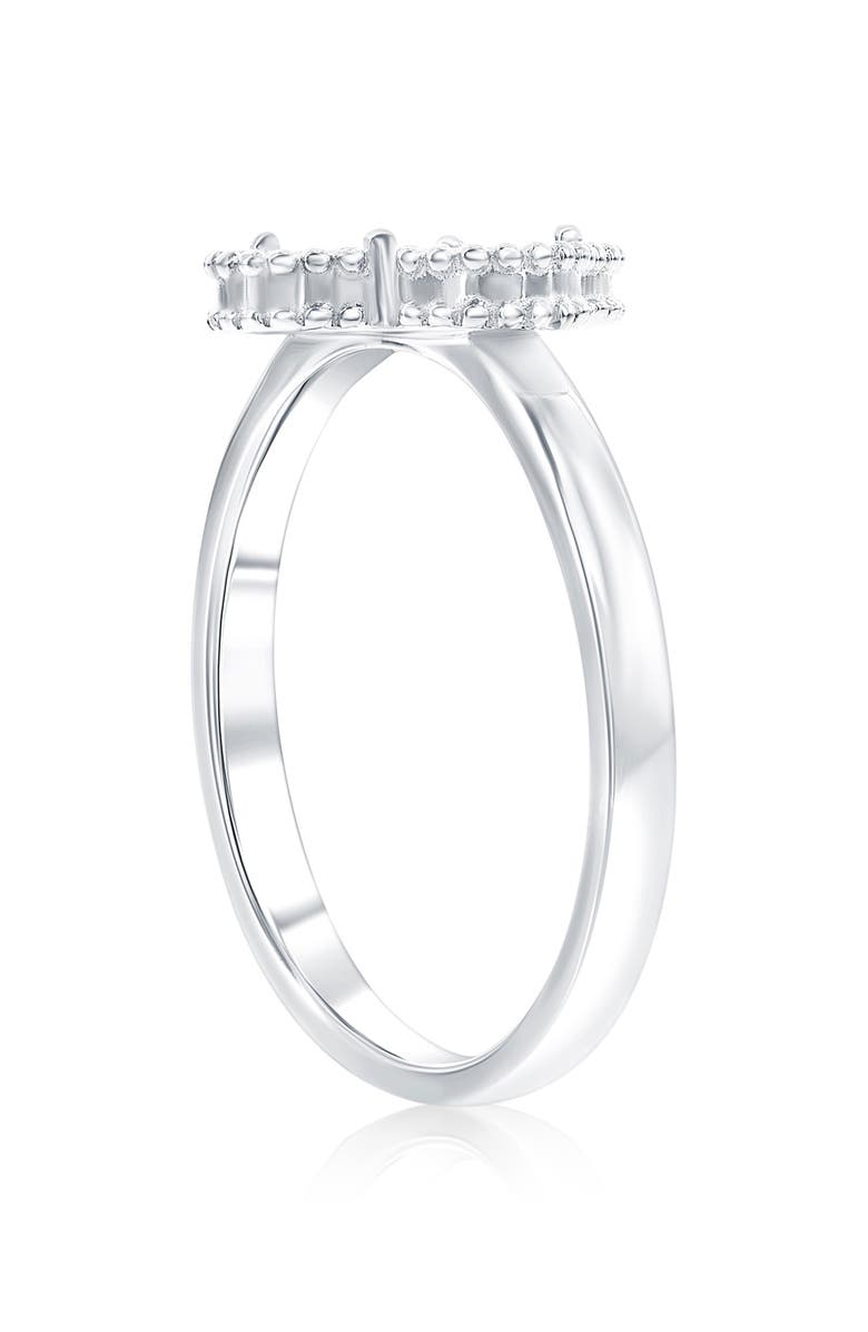 SIMONA Mother-of-Pearl Clover Milgrain Halo Ring, Alternate, color, Silver