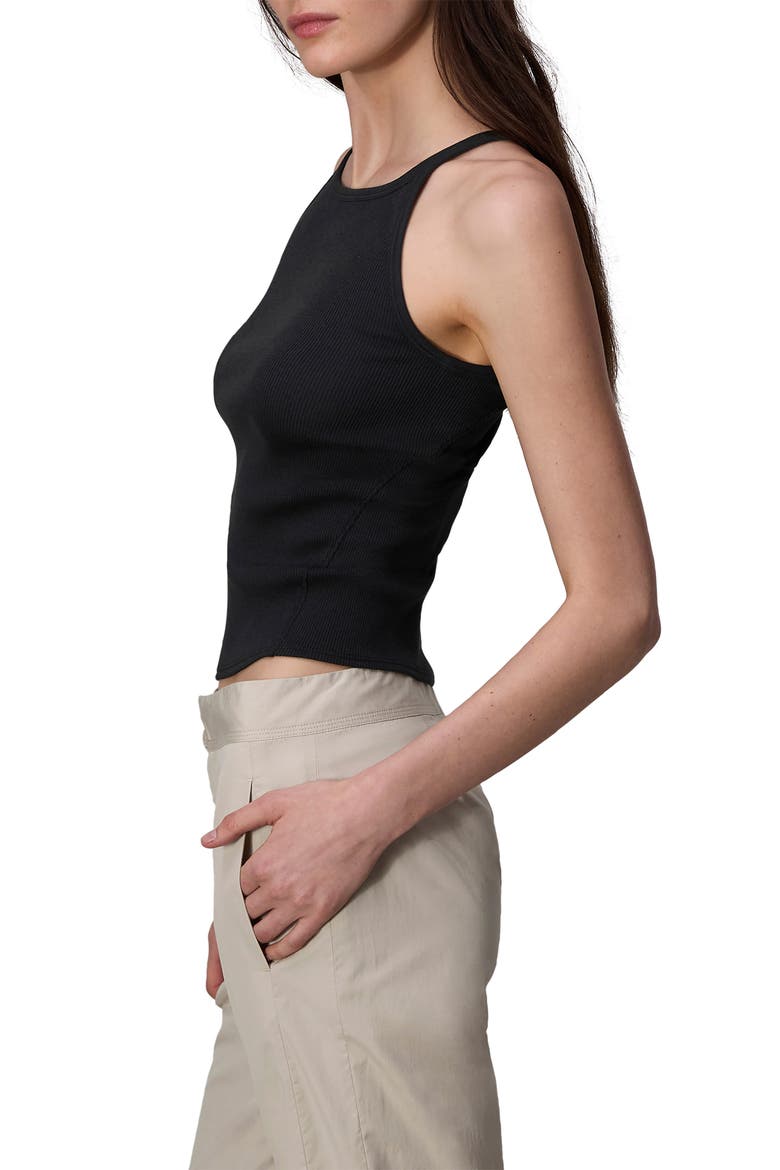 The Essential Rib Long String Tank, Alternate, color, BLACK