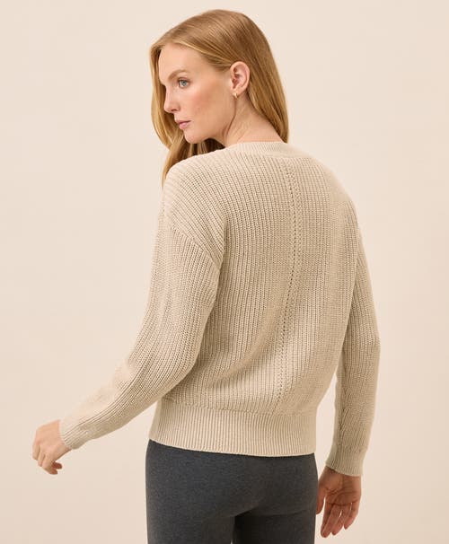 Pact Luxe Knit Cropped Cardigan In Neutral