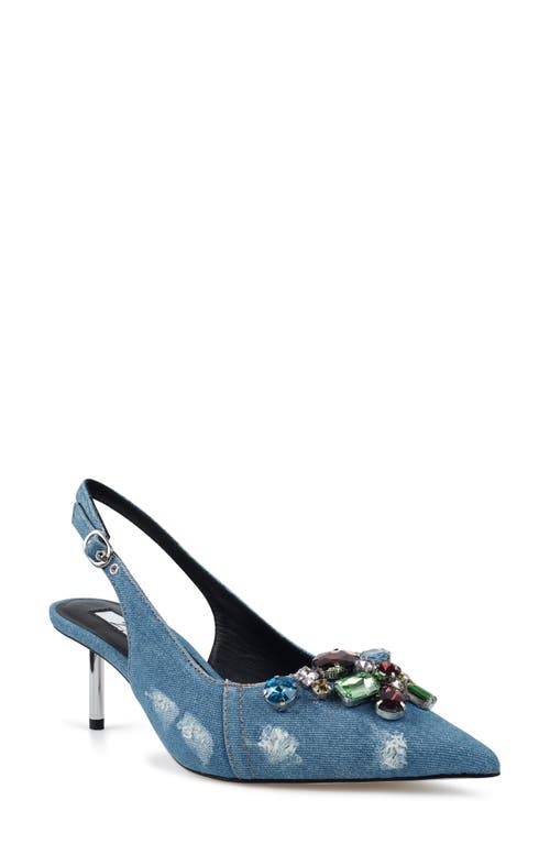 Zigi Rossy Pointed Toe Slingback Pump In Blue