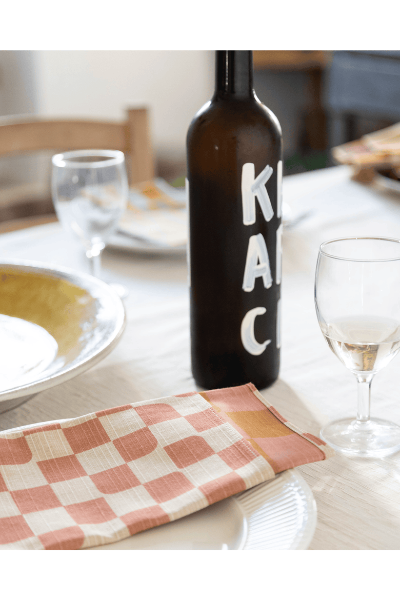 Checker Dinner Napkins - Quiet Season Set of 4, Alternate, color, ROSEWOOD