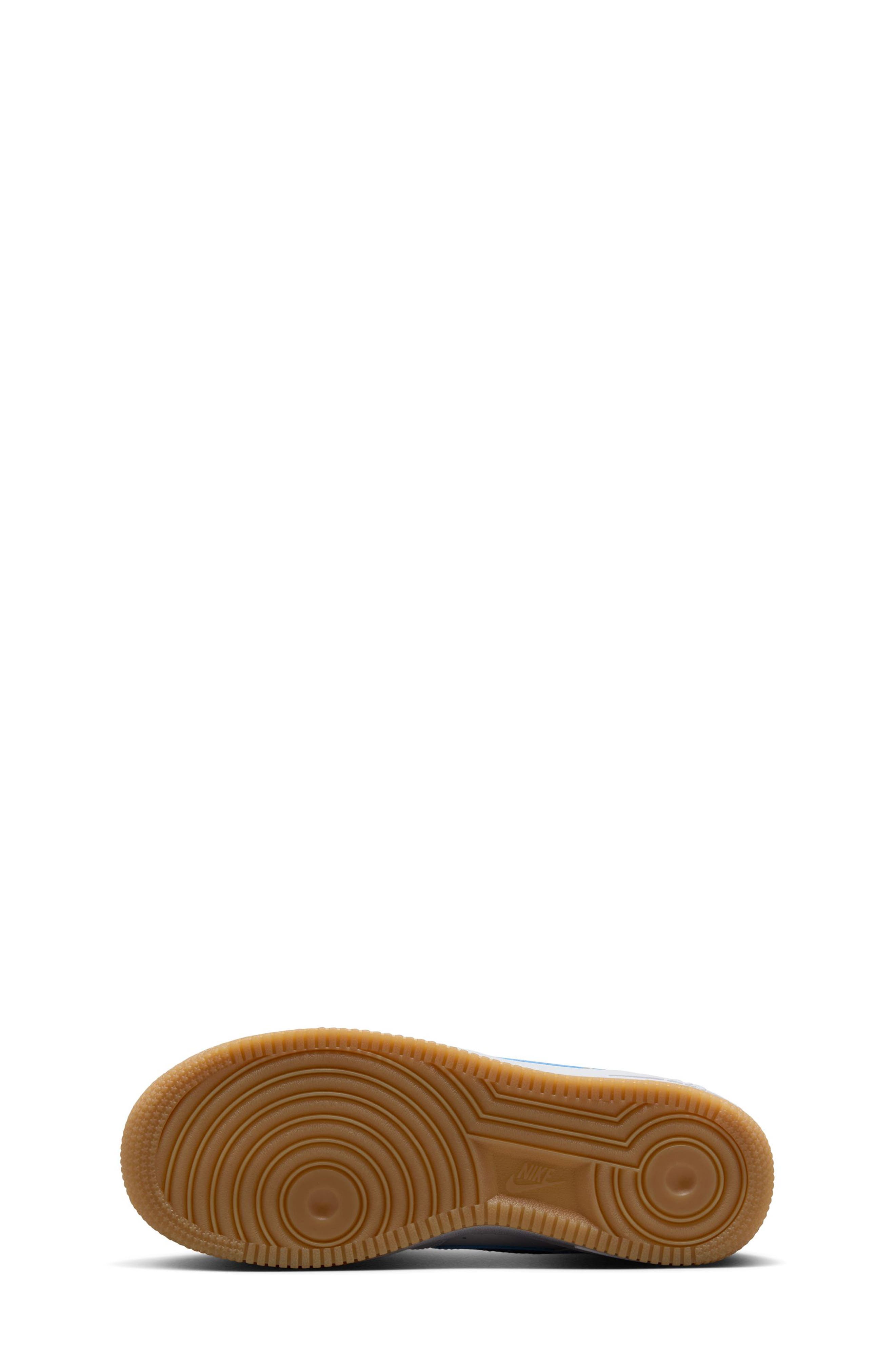 Nike Kids
 Air Force 1 Sneaker, Alternate, color, White/ Blue Beyond/ Brown