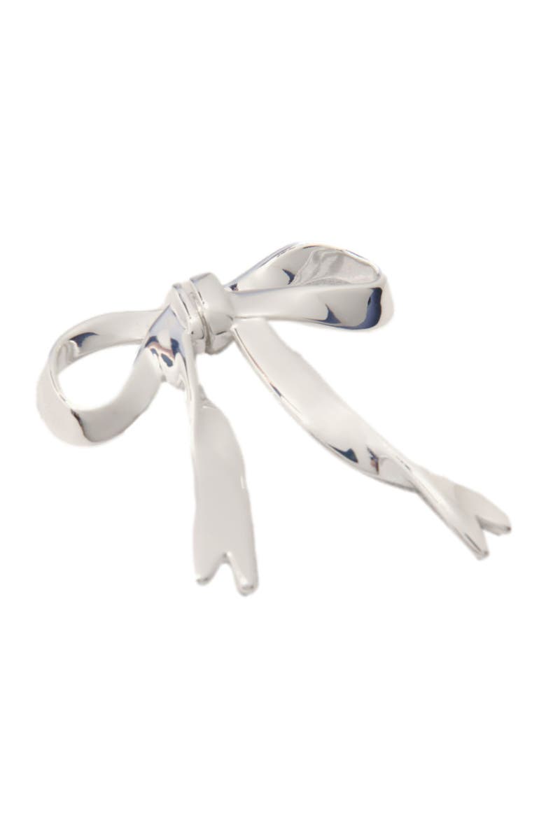 maje Silver bow earring, Alternate, color, 