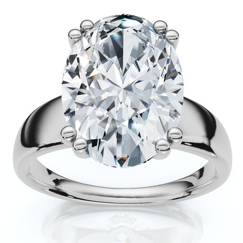 Certified 4Ct Oval Diamond Solitaire Engagement Ring Lab Grown