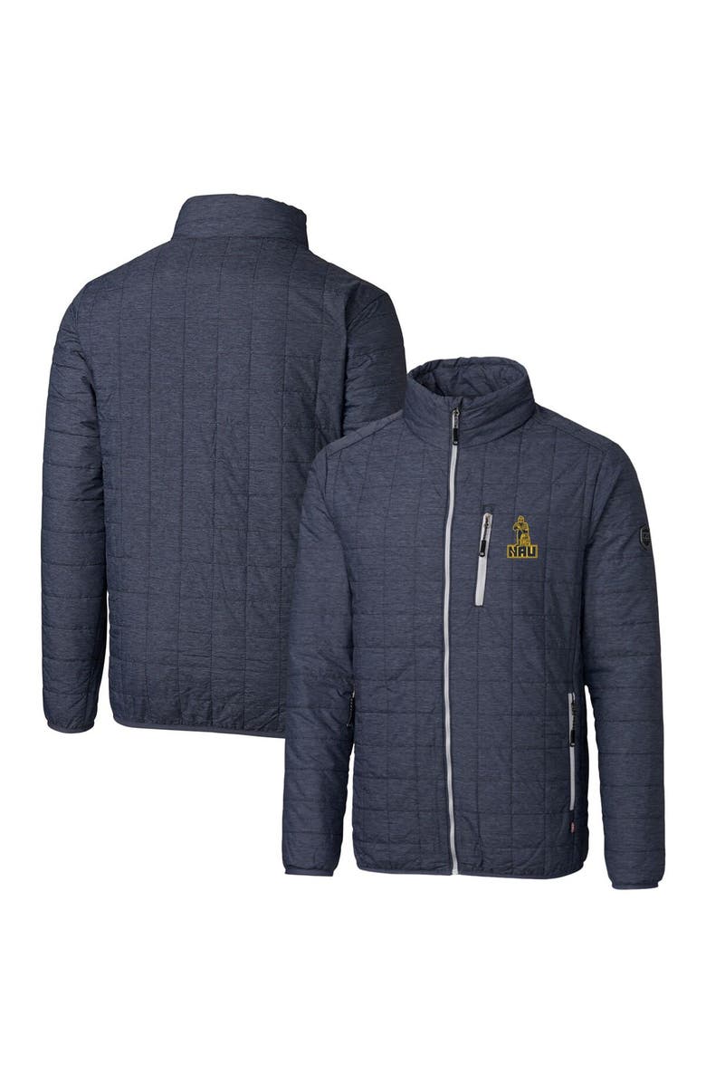 Cutter & Buck Men's Cutter & Buck Heather Navy Northern Arizona Lumberjacks Team Logo Big & Tall Rainier PrimaLoft Eco Insulated Full-Zip Puffer Jacket, Alternate, color,