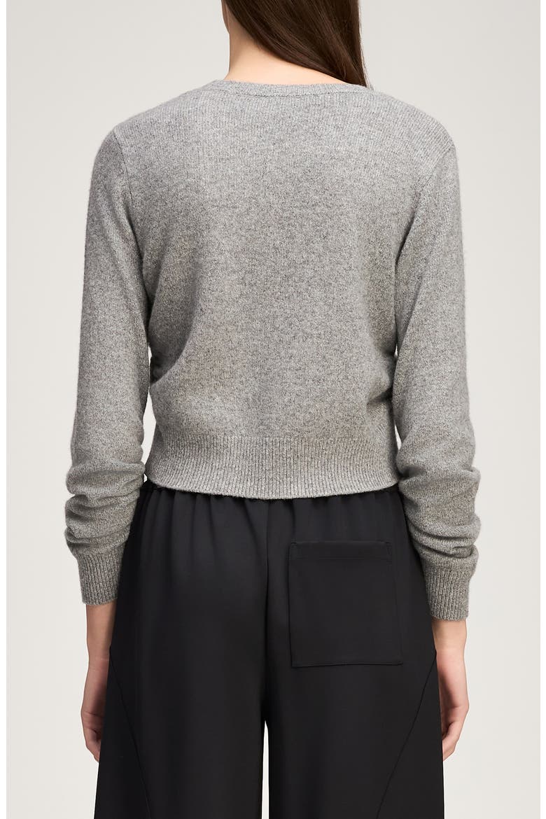 Birdie Crop Cashmere Pullover Sweater, Alternate, color, HEATHER GREY