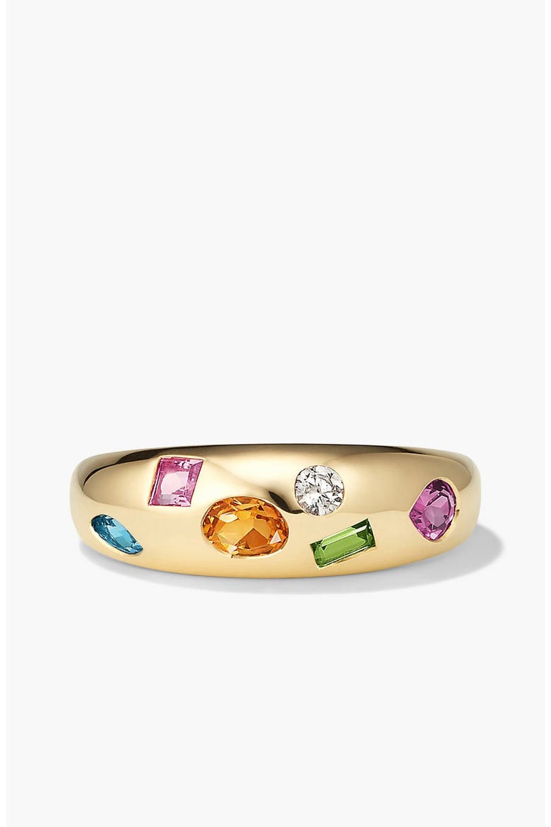Toronto Mosaic Dome Ring, Main, color, Yellow Gold
