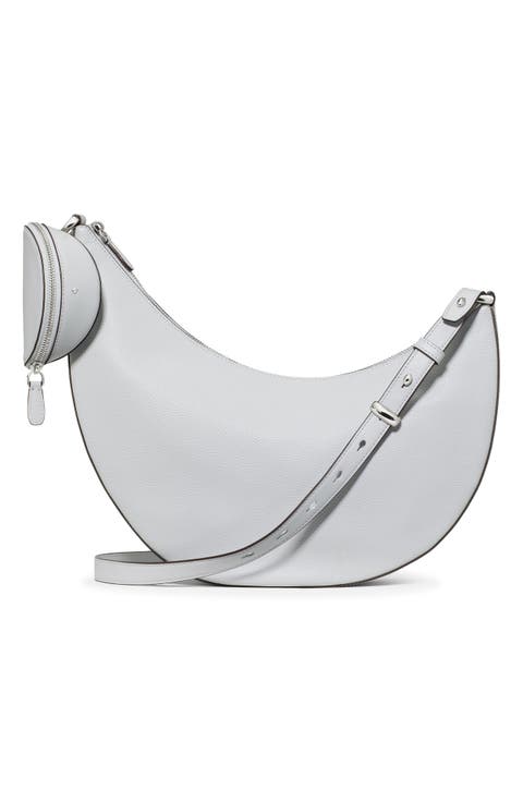 large duo pebbled leather crossbody bag