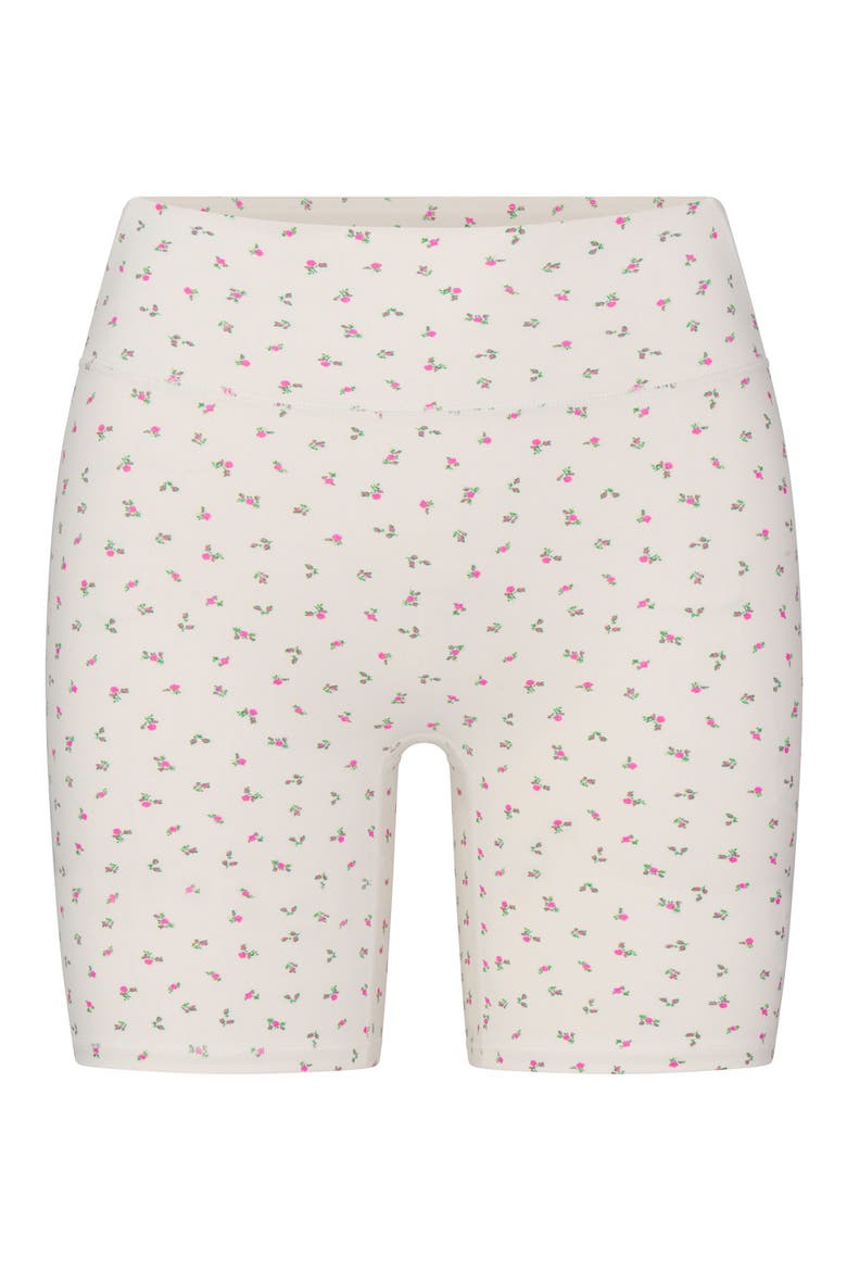 Matte Floral High Waist Shorts, Alternate, color, NSKM ACTV IVORY/ NSKM FLAMINGO