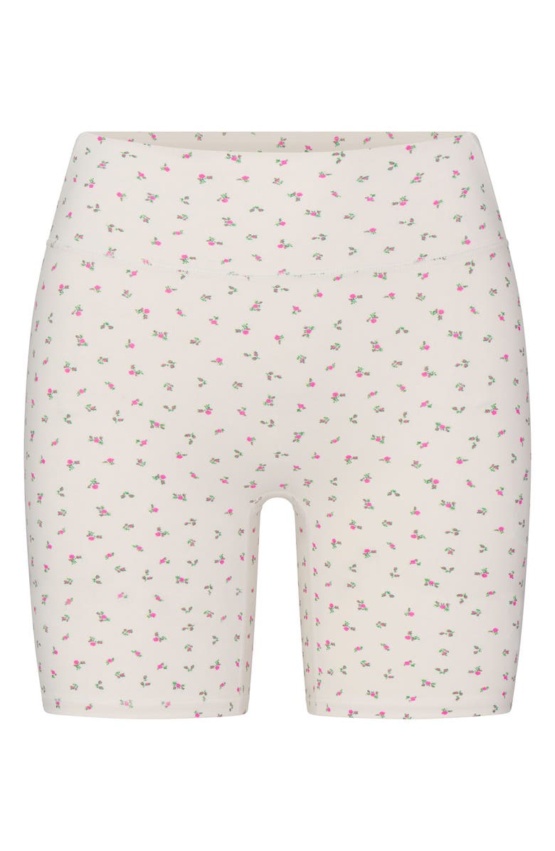 NikeSKIMS Matte Floral High Waist Shorts, Alternate, color, Nskm Actv Ivory/ Nskm Flamingo