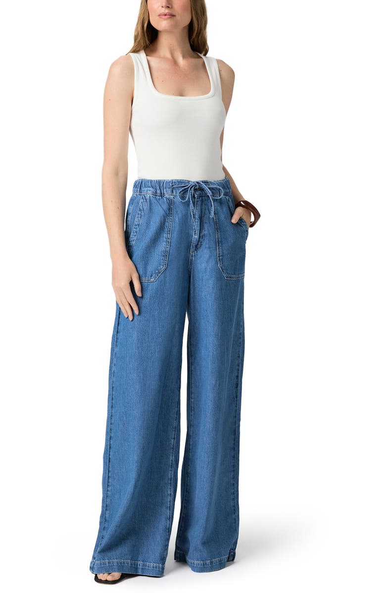 PAIGE Rumi Tie Waist Jeans, Alternate, color, Nimes