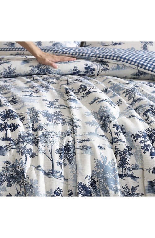 Eddie Bauer Vintage Forest Toile 2-piece Twin Comforter Set In Blue