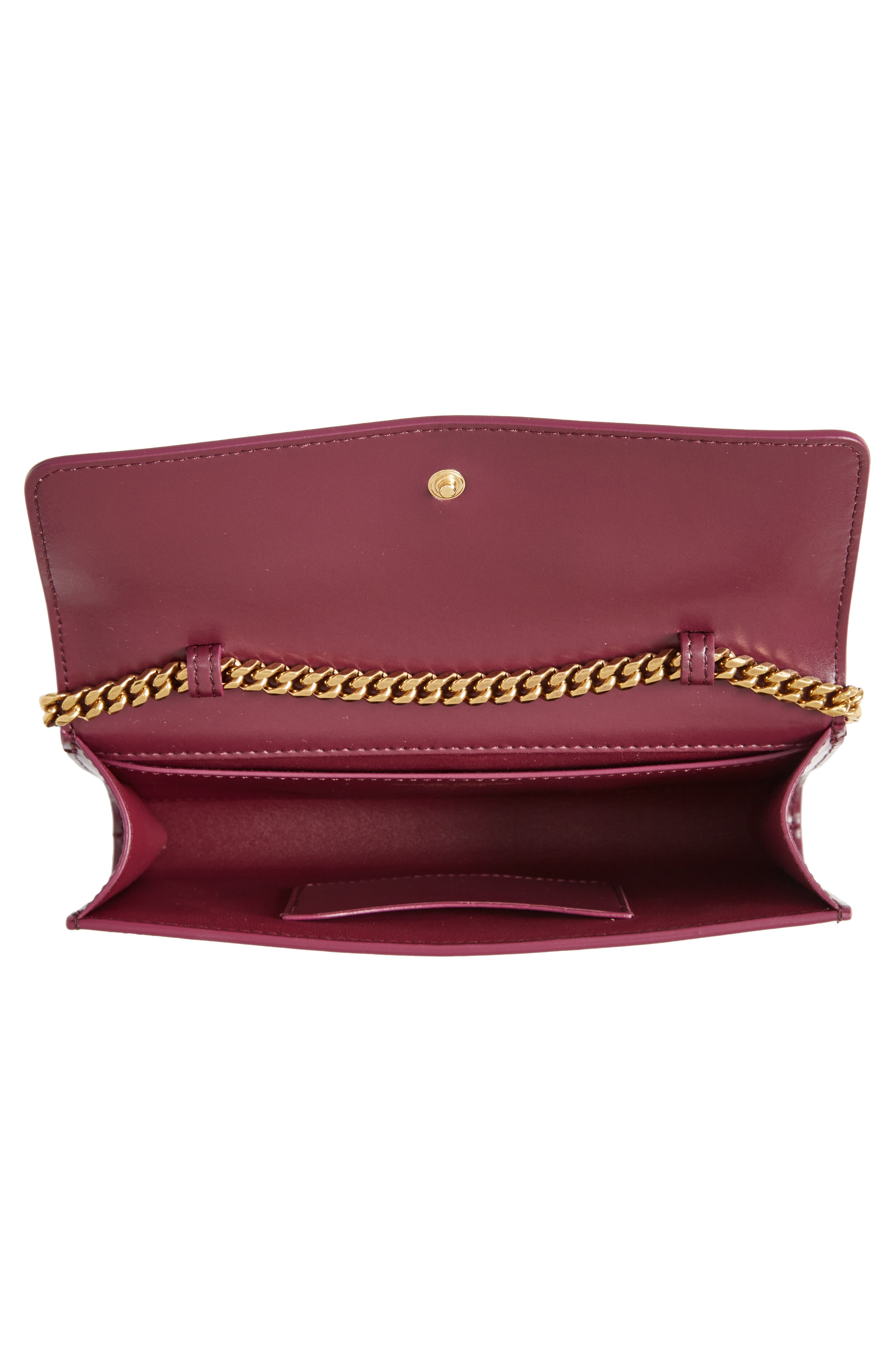 McQueen Slash Cutout Knuckle Leather Clutch, Alternate, color, 