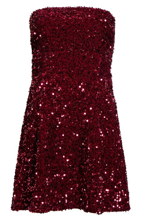 Strapless Sequin Minidress