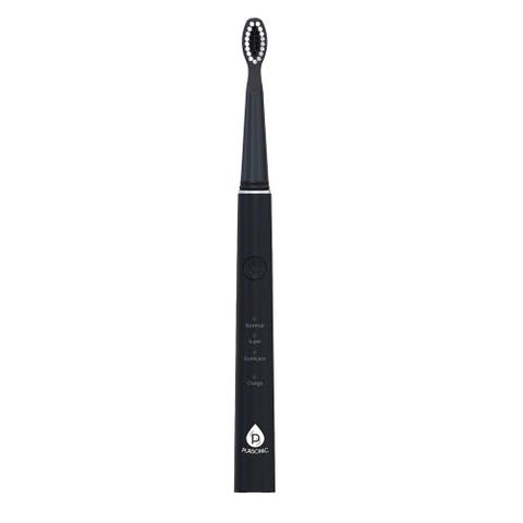 USB Rechargeable Sonic toothbrush with 12 Brush Heads - Black