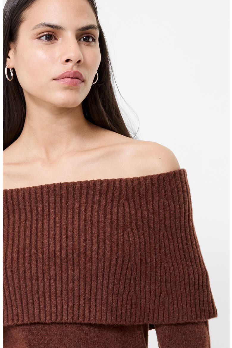 Emilia Off the Shoulder Long Sleeve Maxi Sweater Dress, Alternate, color, 21-CHOCOLATE