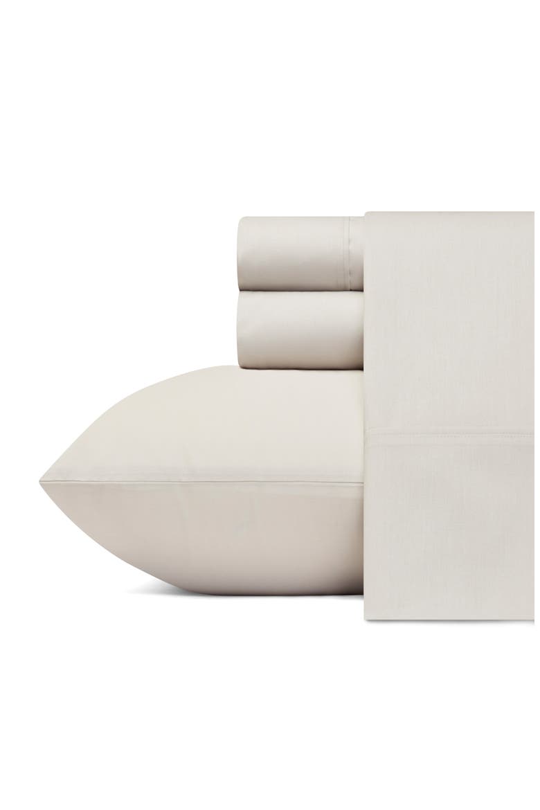 Cool Zone 200 Thread Count Cotton Percale Sheet Set, Main, color, CLOUD GREY