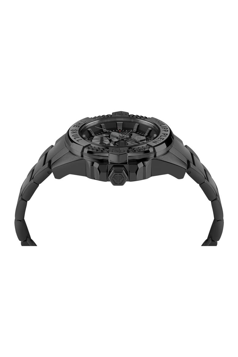 The $kull Bracelet Strap Watch, 44mm, Alternate, color, IP BLACK