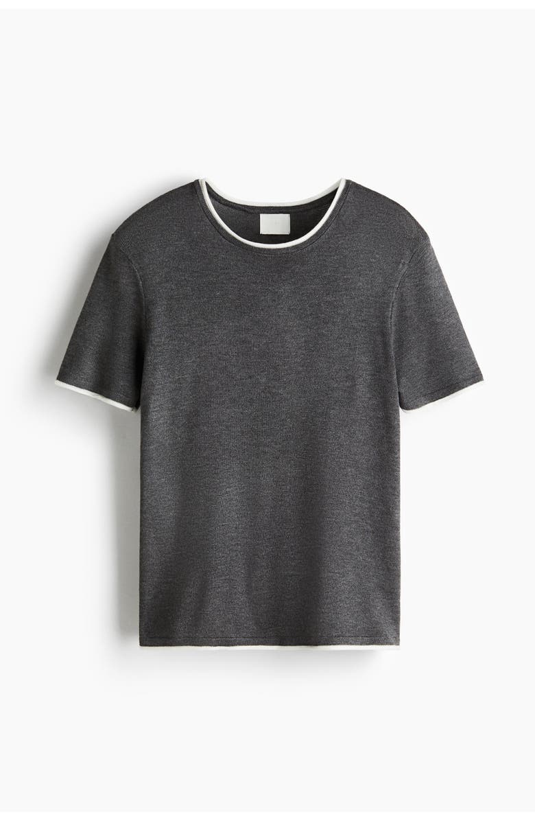 H&M Fine-knit Top, Main, color, Dark Gray
