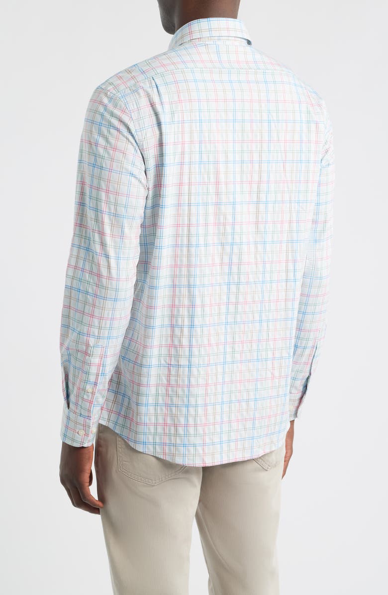 johnnie-O Bingham Tattersall Check Everyday Performance Button-Down Shirt, Alternate, color, Gulf Blue
