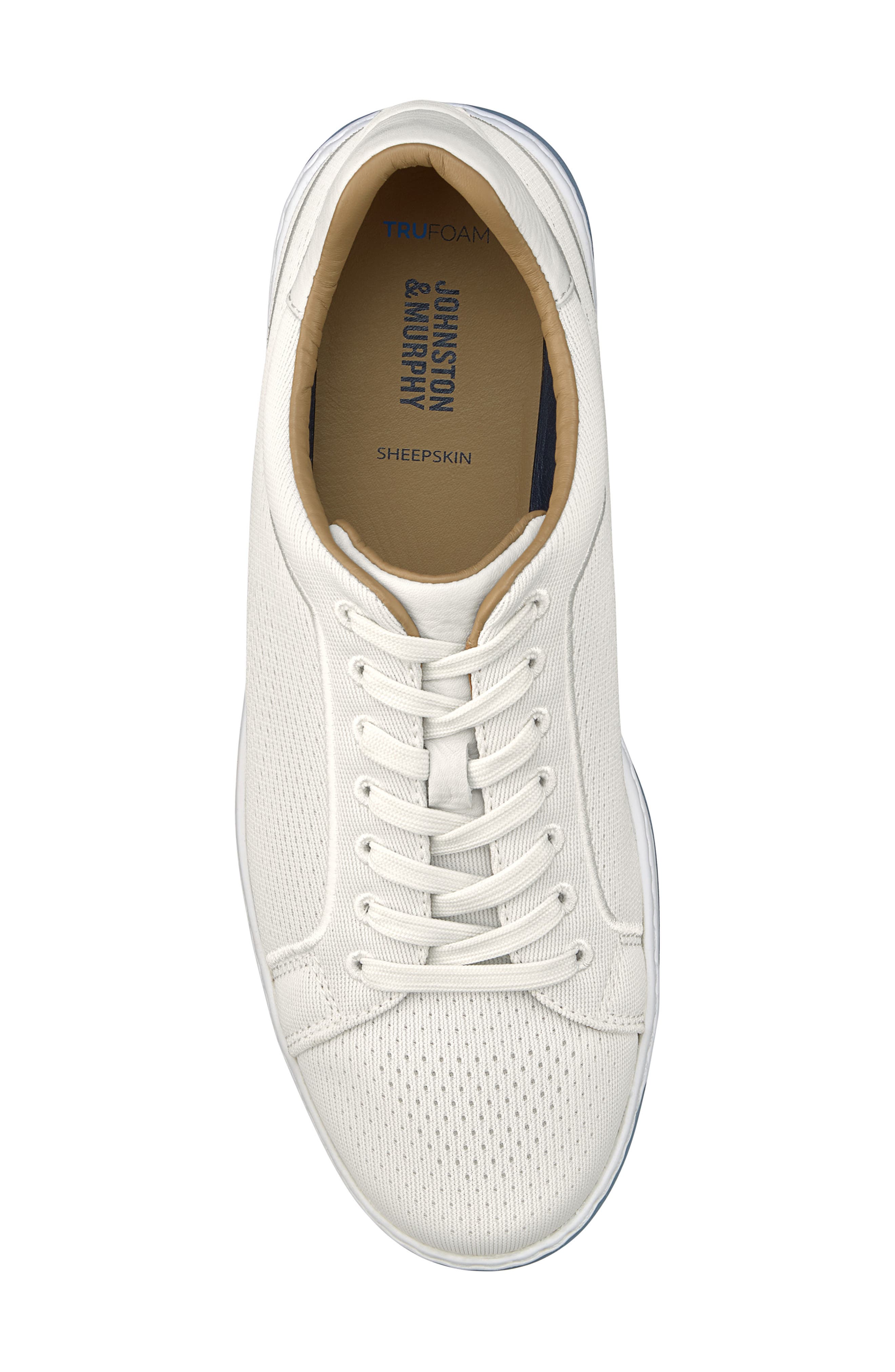 Johnston & Murphy Daxton Knit Sneaker, Alternate, color, White Knit