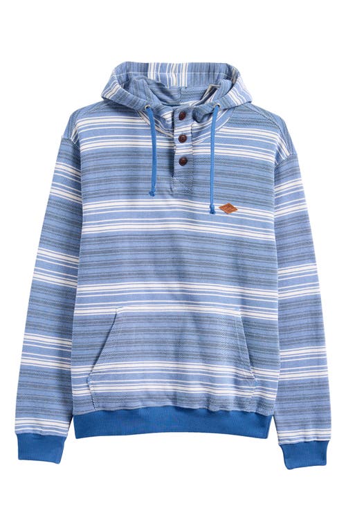 Billabong Rancho Stripe Polo Hoodie in Washed Blue 