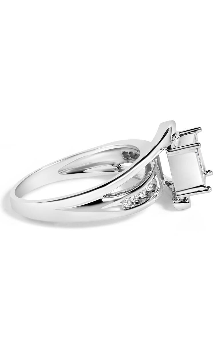 Haus of Brilliance 10K White Gold 1/3 Cttw Princess-cut Diamond Cluster Bypass Ring, Alternate, color, White Gold