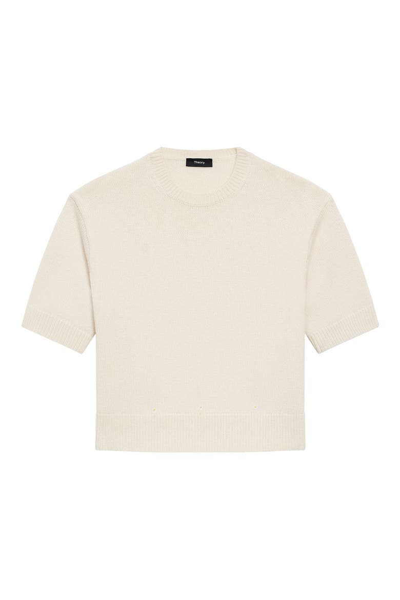 Short Sleeve Cashmere Sweater, Alternate, color, IVORY