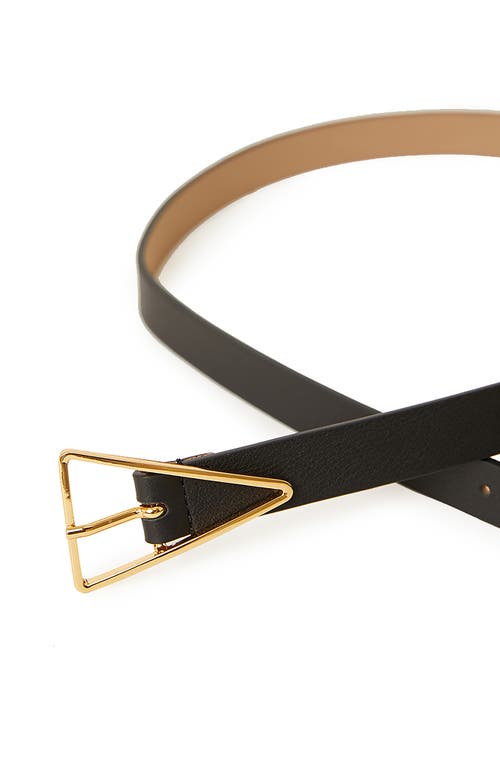 B-low The Belt Vvie Mini Leather Skinny Belt In Black