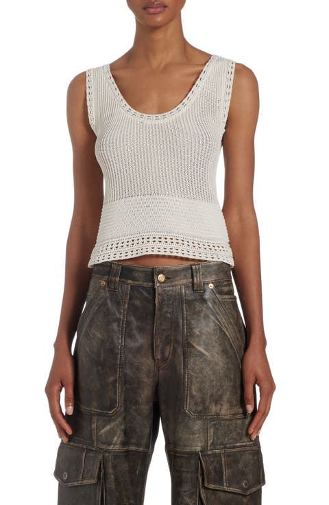 Sleeveless Openwork Sweater Tank
