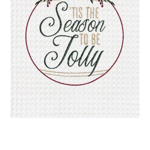 C & F Home C&f Home Season To Be Jolly Ornament Towel In White
