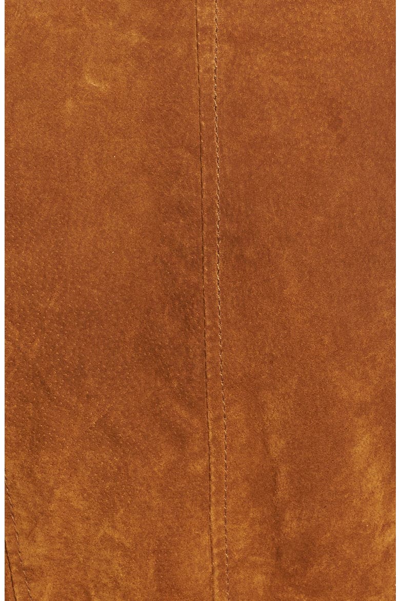 Suede Leather Jacket, Alternate, color, COGNAC