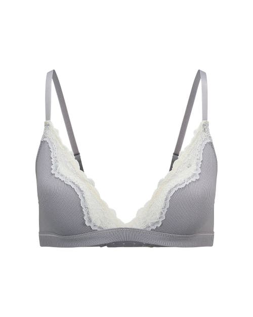 Adore Me Rib Unlined Bralette Bra In Gray