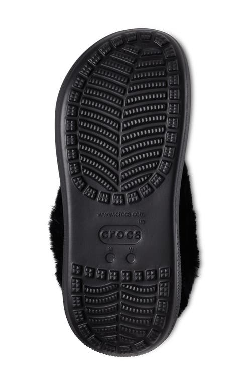 Crocs Classic Furever Crush Faux Shearling Lined Clog In Black