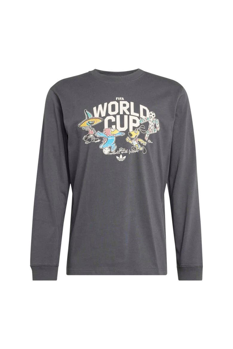 Men's adidas  Gray FIFA World Cup Historic Mascot Long Sleeve T-Shirt, Alternate, color, Gray
